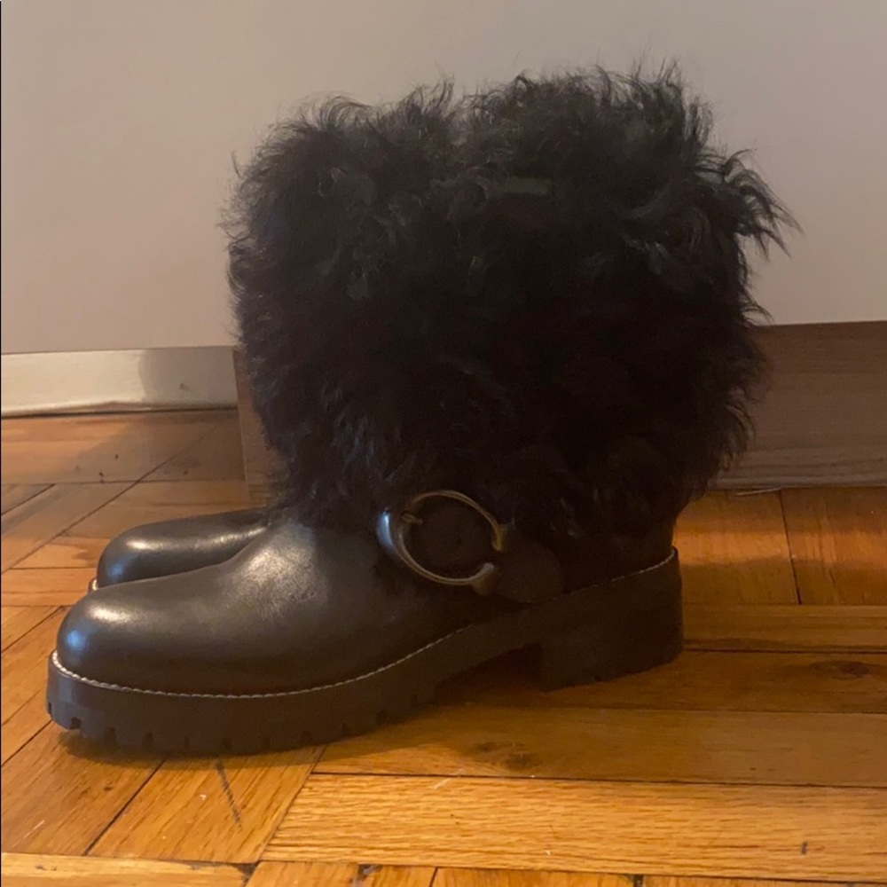 NWT Coach Leighton Moto Boot - Shearling